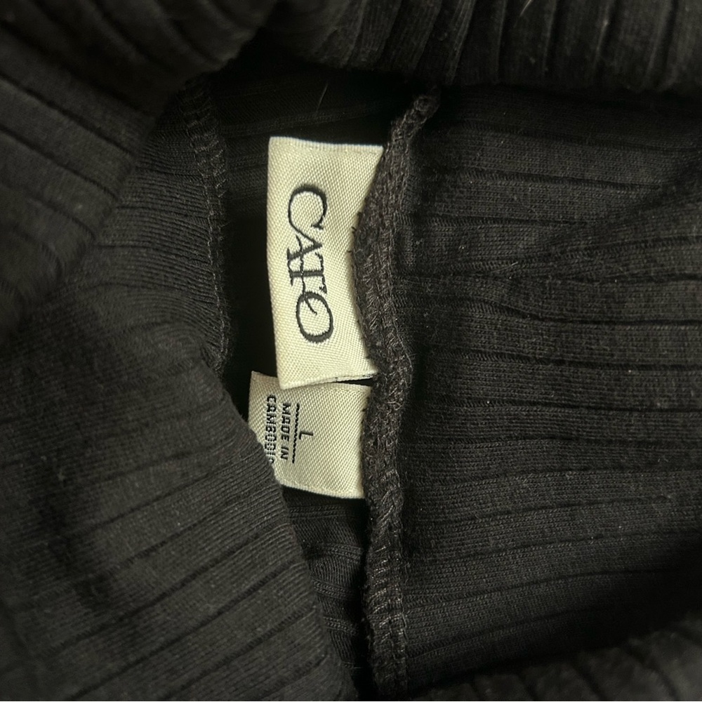 Cato Black Ribbed Knit Top - Picture 3 of 3